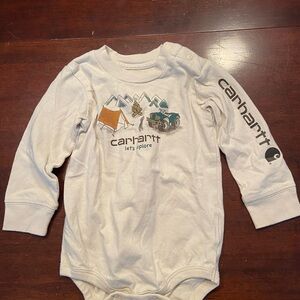 Tan beige Carhartt onesie 9M